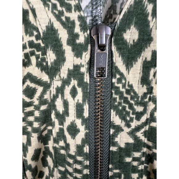 Corey Lynn Calter Short Sleeve Jumpsuit Size XS Green Tan Aztec Batik Summer - Picture 3 of 8